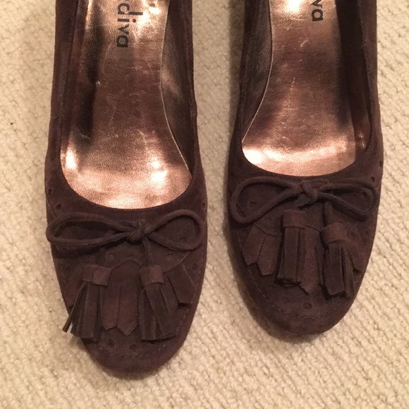 Kastadiva Brown Suede Wedges Size 6 - Picture 3 of 4